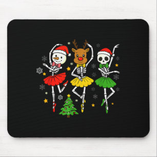 Girls Christmas Ballet Skeleton Ballerina Women Sk Mouse Mat