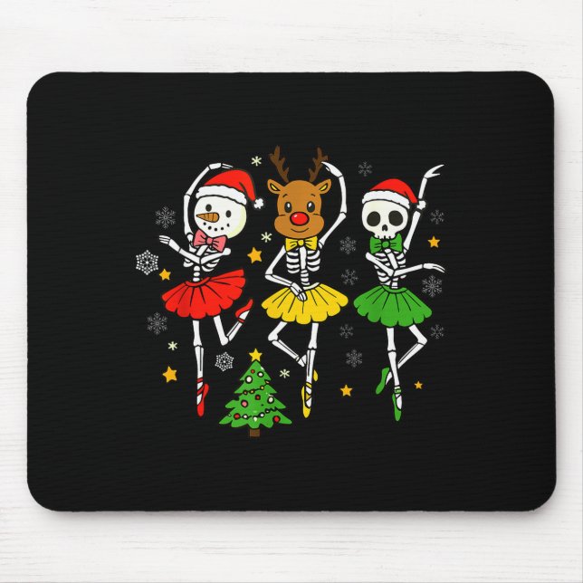 Girls Christmas Ballet Skeleton Ballerina Women Sk Mouse Mat (Front)