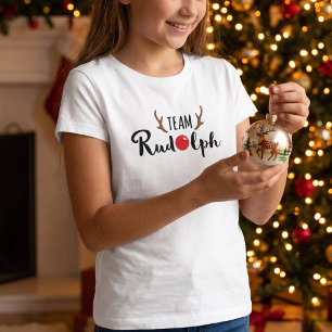Girls Christmas Matching Family Team Rudolph T-Shirt