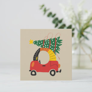 Girls Christmas Tree Kids Ugly Xmas Truck  Holiday Card