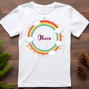 Girls'  Circle Rainbow Name Frame T-Shirt