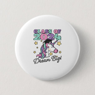 Girls Class of 2024 Magical Unicorn Graduation Cap 6 Cm Round Badge