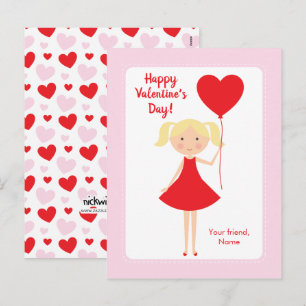 Girls Class Valentine Cards - Light Blonde