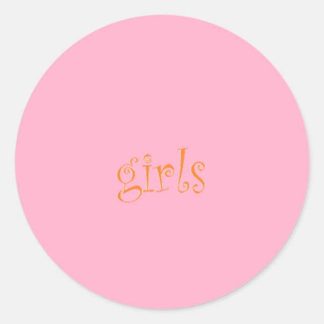 girls classic round sticker (Front)