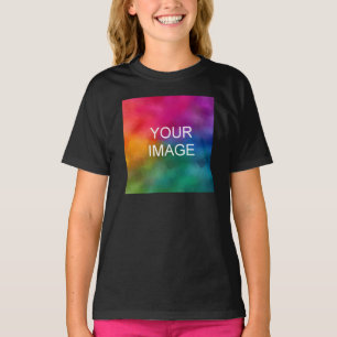 Girls Clothing Add Image Black Template Girls Kids T-Shirt