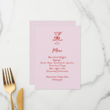 Girls Cocktail Brunch Pink Red Handwritten