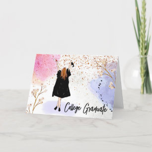 Girls College Graduation  Card