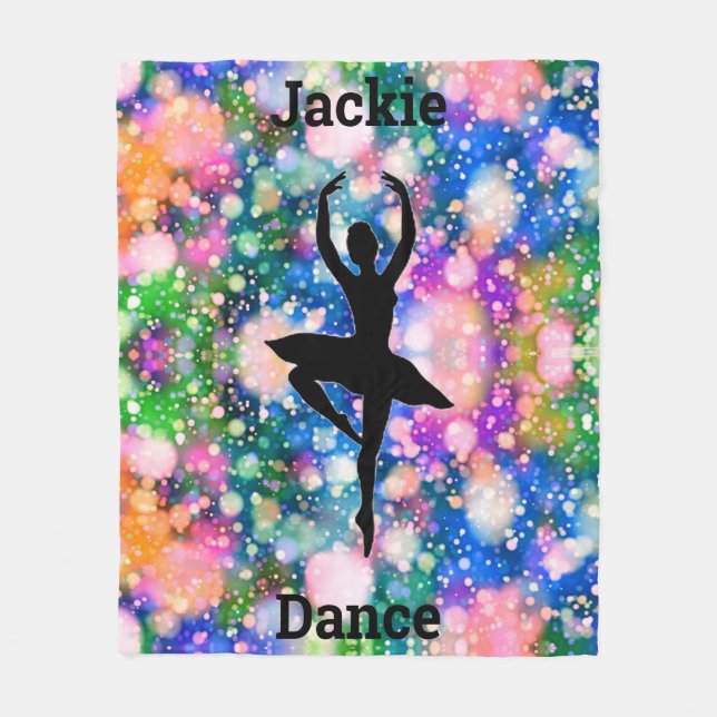 Girls Colour Burst Ballet Dancer Fleece Blanket (Front)