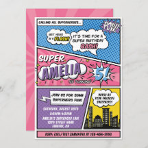 Girls Comic Book Style Superhero Birthday Party