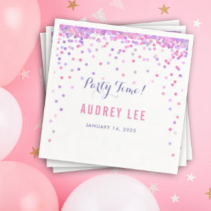 Girls confetti sprinkles birthday party decor napkin