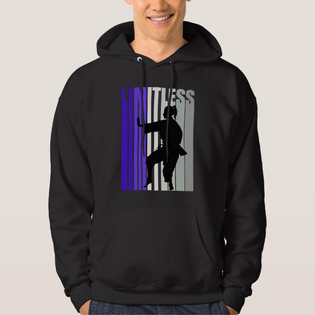Girls Cool Karate Limitless Purple Cute But Danger Hoodie (Front)