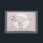 Girl's Cool Pink Doodle T-Rex Dinosaur with Name Tri-fold Wallet<br><div class="desc">This cool design is a part of a collection featuring cute dinosaurs for little girl's apparel and accessories. This children's design features a hand drawn pink T-Rex doodle dinosaur and can be personalised with your girl's name. Perfect for your little girl's first wallet. Check out our store for other dinosaur...</div>