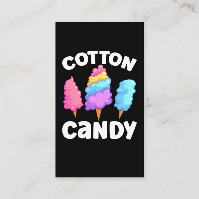 Girls Cotton Candy Lover Cute Dessert Business Card (Front)