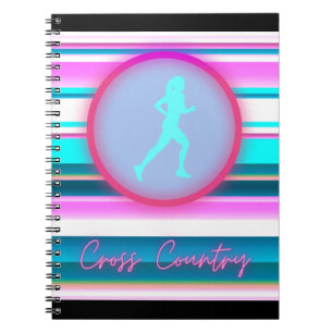 Girls Cross Country Running Stripes   Notebook