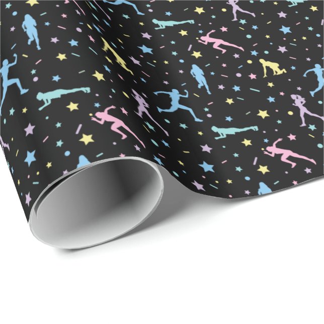 Girls Cross Country, Track Field, Marathon Runner Wrapping Paper (Roll Corner)