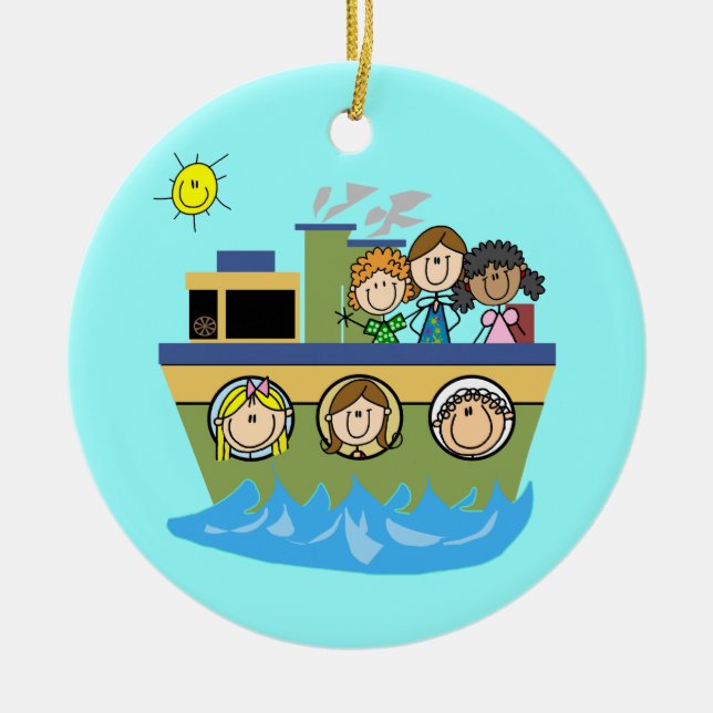 Girls Cruise Ceramic Tree Decoration (Front)