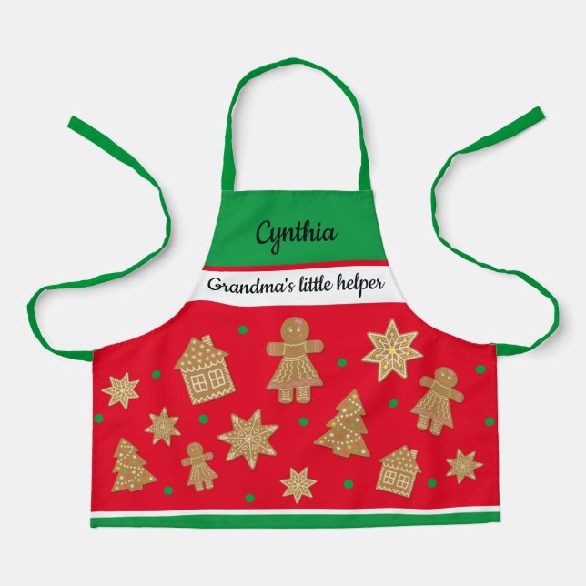 Girl's Custom Gingerbread All-Over Print Apron (Front)