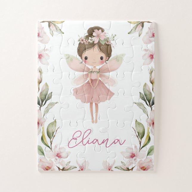 Girls Custom Name Personalised Fairy Puzzle (Vertical)