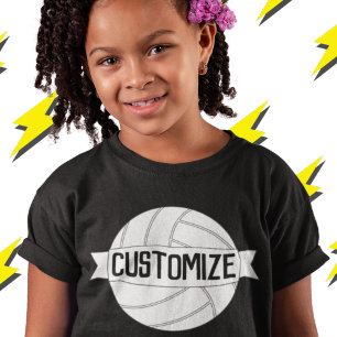 Girls' Custom Volleyball Team, Player and Number T-Shirt