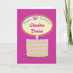 Girls Cute 10th Birthday Personalise It Card