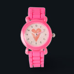 Girls Cute and Girly Watercolor Pink Heart Kids Watch<br><div class="desc">This cute and whimsical kids watch design features a pink watercolor heart with clear numbers,  and can be personalised with your girls name. The perfect girly gift for any child or toddler learning to tell the time!</div>