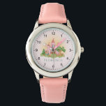 Girls Cute and Pink Princess Castle Fairytale Kids Watch<br><div class="desc">This magical and cute fairytale-themed kids watch design features a prince and princess,  with an enchanted pink castle,  butterfly’s,  flowers,  hares,  a magical deer,  and whimsical mushrooms. This pink and girly “once upon a time” design can be easily personalised with your girls name in an elegant font.</div>