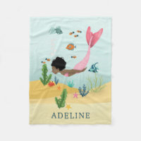 Girls Cute and Whimsical Magical Afro Mermaid Kids