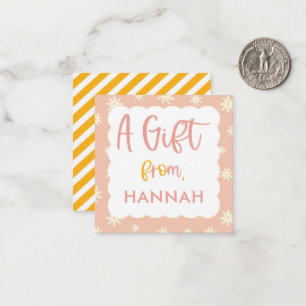 Girls Cute Boho Floral Daisy Gift Enclosure Card