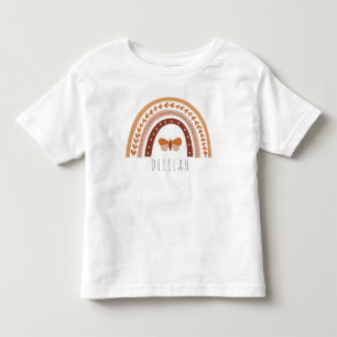 Girls Cute Boho Rainbow Personalised Toddler T-Shirt