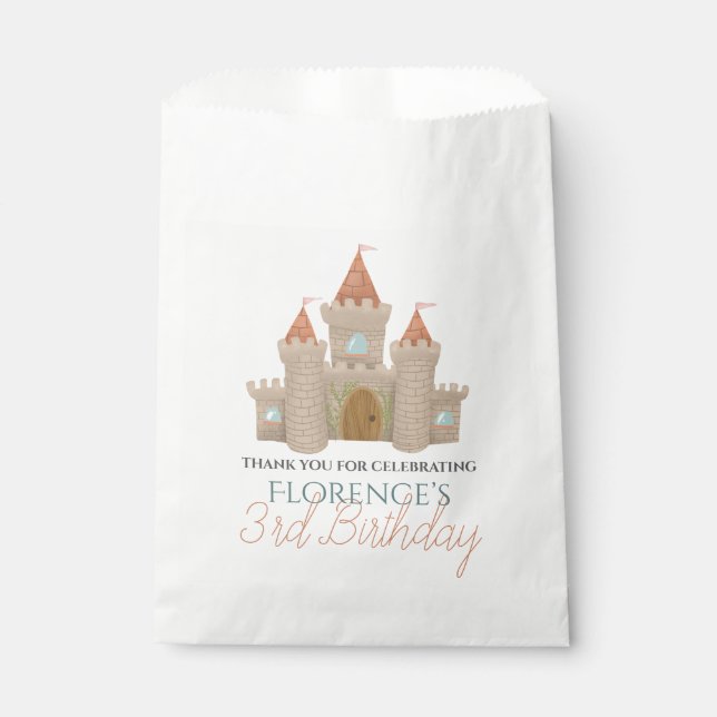 Girls Cute Fairytale Castle Kids Birthday Favour Bags (Front)