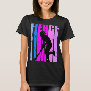Girls Cute Fierce Field Hockey Birthday Colourful  T-Shirt
