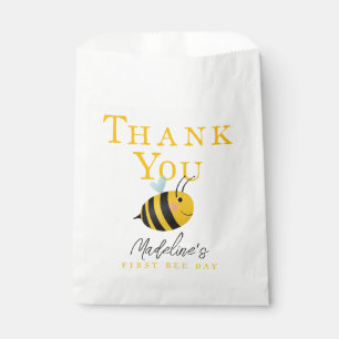 Girls Cute First Bee Day 1st Birthday Thank You Favour Bags
