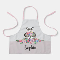 Girls Cute Floral Panda Bear and Flowers Kids
