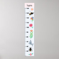 Girls Cute Flowers and Bee CM Growth Chart