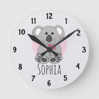 Girls Cute Koala Bear with Flowers Kids Nursery