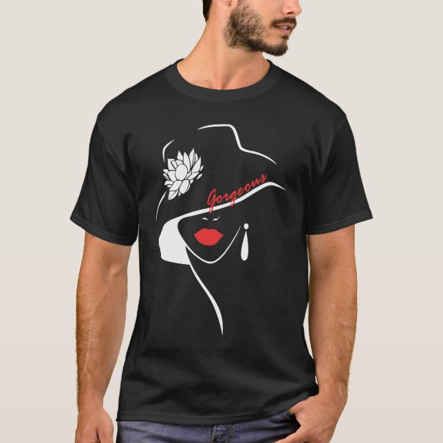 Girls cute lips red lipstick T-Shirt (Front)