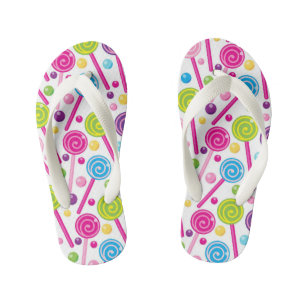 Girls cute lollipops and gum pattern flip flops