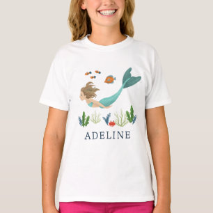 Girls Cute Magical Under the Sea Mermaid T-Shirt