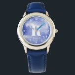 Girls Cute Monogram Watercolor Galaxy & Name Kids Watch<br><div class="desc">This gorgeous kids' watch features an elegant watercolor galaxy. This lovely night sky design also features a place for you to add your girl's name and a monogram. The perfect space themed design for your little one!</div>