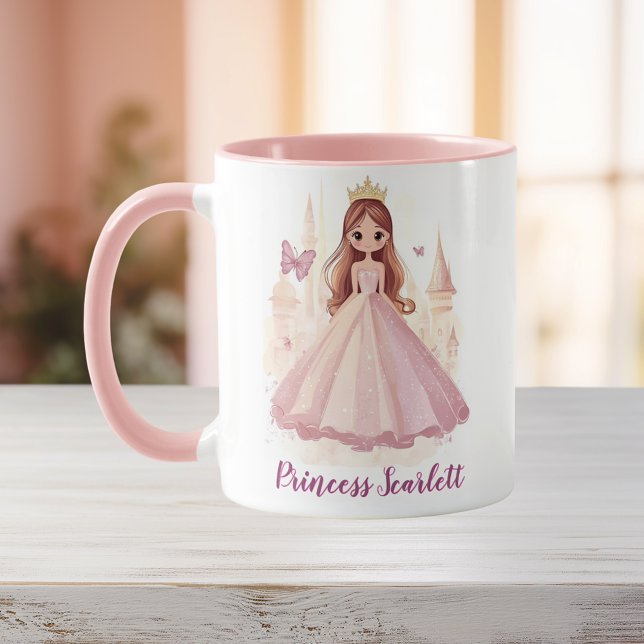 Girls Cute Personalised Princess Pink Mug (Creator Uploaded)
