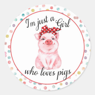 Girls Cute  Pig Lover Sticker