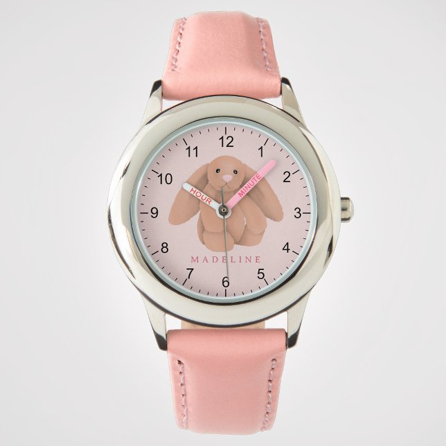 Girls Cute Pink Bunny Rabbit Plushie Kids  Watch (Creator Uploaded)