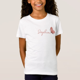 Girls Cute Pink Butterfly T-Shirt