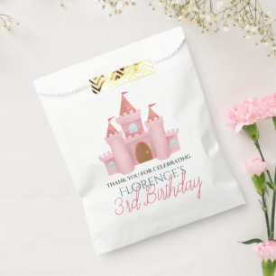 Girls Cute Pink Princess Castle Kids Birthday Favour Bags