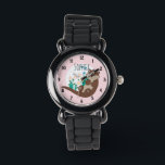 Girls Cute Pink River Otter Flowers and Name Kids Watch<br><div class="desc">This gorgeous and girly kids watch features a beautiful,  hand drawn river otter cartoon with flowers and river-weed. This lovely design also features a place for you to add your girl's name. The perfect otter themed,  wildlife design for your little one!</div>