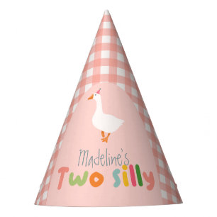 Girls Cute Pink Two Silly Goose Party Hat