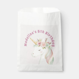 Girls Cute Pink Unicorn Birthday Favour Bags