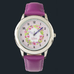 Girls Cute Pink Watercolor Flowers and Name Kids Watch<br><div class="desc">This cute and girly kids watch design features an elegant watercolor flower wreath and has space for you to write your girl's name in a pretty font. The perfect pretty pink design for your toddler's first watch.</div>