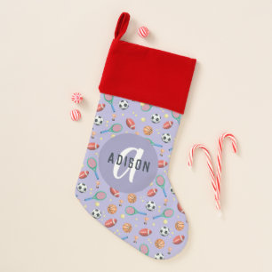  Girls Cute Purple Soccer Football Sport Kids Christmas Stocking