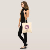 Girls Cute Purple Unicorn Rainbow & Name Kids Tote Bag (Front (Model))